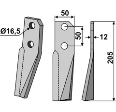 Rotorzinken - rechts KUH01R Kuhn Nachbau