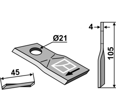 Couteau rotatif 1832533 adaptable - BlackSteel©