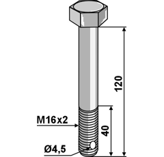 Schraube mit Sechskantkopf M16 Nachbau  