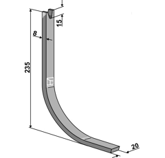 Tiefenführungskufe 235 mm – Nachbau  