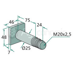 Axe pour broyeur VOGEL & NOOT / KUHN 6061705 adaptable