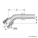Pressnippel Bogen 1 45° DN191116JICIG45 Alfagomma