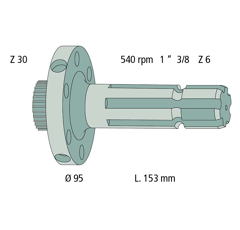 Arbre de prise de force pour tracteur FENDT 926150220030 adaptable