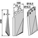 Fräsmesser - links KUH03L Kuhn Nachbau