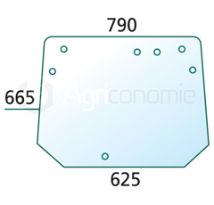 Vitre arrière pour machine agricole FENDT 205812051010 adaptable
