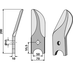 Rollspatenmesser links D Borstahl für Egge DOUBLET-RECORD 99000 132 Nachbau