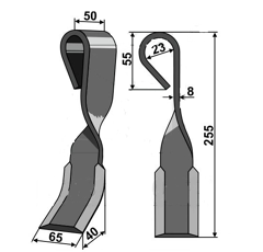 Couteau pour broyeur pommes de terre BASELIER LK01039 adaptable- BlackSteel©