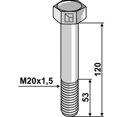 Tornillo M20x1,5 x 120 para trituradora  MASCHIO / GASPARDO adaptable - Blacksteel©