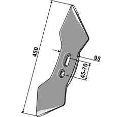 Doppelherzschar  45-70, 450x150 mm  