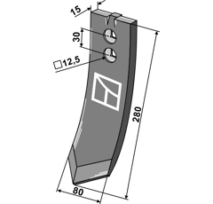 Vaderstad - 155028 - Punta de reja - 265x80x15 mm - BlackSteel ©