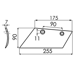 Düngereinlegerschar für Pflug rechts KUHN ZD 631018 - Nachbau