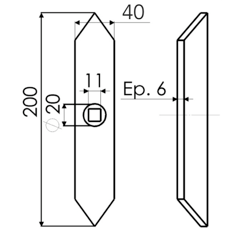 Soc réversible 190 x 40 x 5 mm adaptable