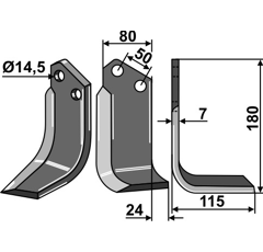 Fräsmesser Recht 180 x 80 Meritano Nachbau