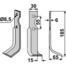 Fräsmesser Rechts 185 x 30 Carraro Antonio Nachbau