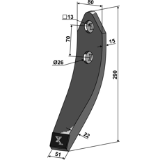 Scharspitze, Hartmetall beschichtet 101EXT1108 Amazone Nachbau