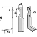 Fräsmesser Links 195 x 40 Benassi Nachbau