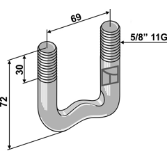Boulon étrier 5/8" 11G adaptable - BlackSteel©
