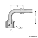 Pressnippel Bogen 90° DN081116ORFSIG90M Alfagomma