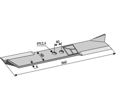 Couteau droit pour faucheur 560mm HYMACH adaptable - Blacksteel©