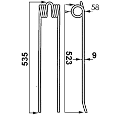 Federzinken für Heuwender JF-STOLL 06218112505-234 X GW331NM - Nachbau