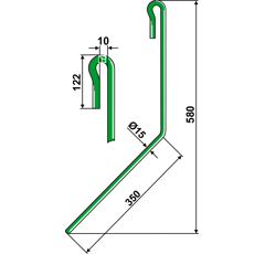 Griffe Ø15mm pour semoir AMAZONE 959337 adaptable