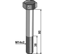 Boulon M14x2 x 80 pour broyeur MASCHIO / GASPARDO adaptable - Blacksteel©