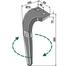 Kreiseleggenzinken 80x15-300  RE RABE Nachbau