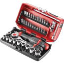 Coffret de 28 pièces douilles et accessoires cliquet à manche rotatif 1/4" | FACOM