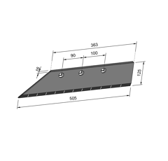 Soc à barre gauche carbure pour charrue GREGOIRE & BESSON 172613 adaptable