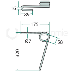 Peigne pour semoir KUHN 53043800 adaptable