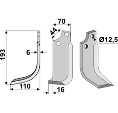 Fräsmesser - links MAS18L Maschio Nachbau