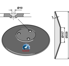 Säscheibe Ø 320 x 3 mm - Sätechnik AMAZONE 962292 - Nachbau