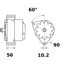 Lichtmaschine für Traktoren MAHLE LETRIKA IA1321 14V 80A