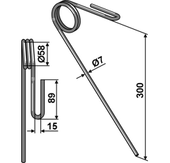 Griffe Ø7mm pour semoir KUHN 53043800 adaptable - Blacksteel©
