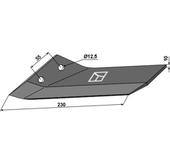 Soc à ailettes KF30 gauche 340 x 130 mm LEMKEN 3374461 - BlackSteel©