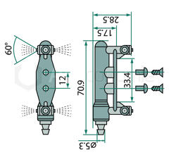 Gicleur 70,9 mm pour machine agricole adaptable