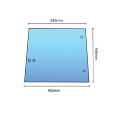 Vitre latérale pour machine agricole JOHN DEERE L57977 adaptable