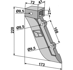 Soc pour semoir BECKER 237699 - 059712 adaptable - BlackSteel©