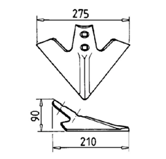 Soc patte d'oie 275x6  adaptable