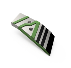 Pointe Gauche avec plaquettes carbure, plaquettes arrière et rechargement OVERUM 94609 adaptable