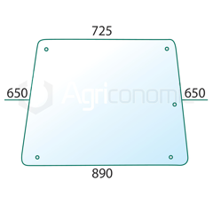 Vitre latérale D/G pour machine agricole DEUTZ-FAHR 4312038 adaptable