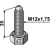 Vis de réglage M12 x 1,75 mm adaptable