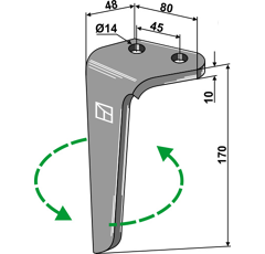 Kreiseleggenzinken links Rinieri 170x80 Nachbau