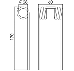 Dent 170 mm pour presse à balle DEUTZ  VF16618933 - 16611785 origine