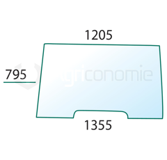 Pare-brise pour machine agricole CASE IH 190034A4 adaptable
