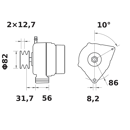 Lichtmaschine IA 1354 / 14V 95A Mahle-Iskra-Letrika  