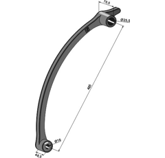 Bras court 485 x 25,5 mm pour houe YETTER 2555119 adaptable - BlackSteel©