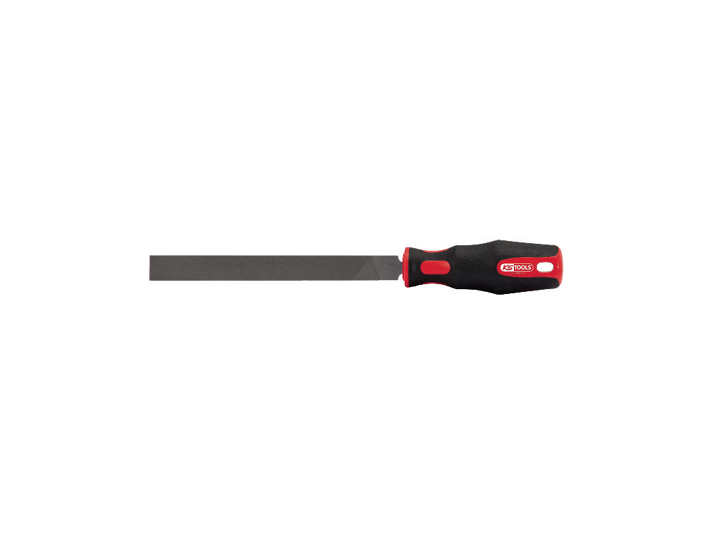 Lime Plate Demi-douce KS Tools 250 Mm - Pour Métaux, Bois, Plastique, Manche Ergonomique