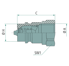 Coupleur mâle NV 1 GAS M FASTER 1" BSP