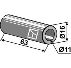 Buchse 63x11 für Häcksler HUMUS – Nachbau  